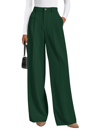 PRETTYGARDEN Women's Tailored Wide Leg Work Dress Pants | High Waisted Flowy Business Casual Palazzo Pants, Professional Office Trousers Slacks, Interview Outfits, Work Clothes