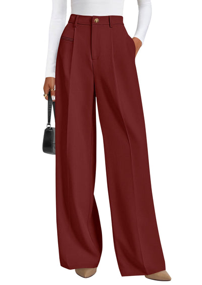 PRETTYGARDEN Women's Tailored Wide Leg Work Dress Pants | High Waisted Flowy Business Casual Palazzo Pants, Professional Office Trousers Slacks, Interview Outfits, Work Clothes