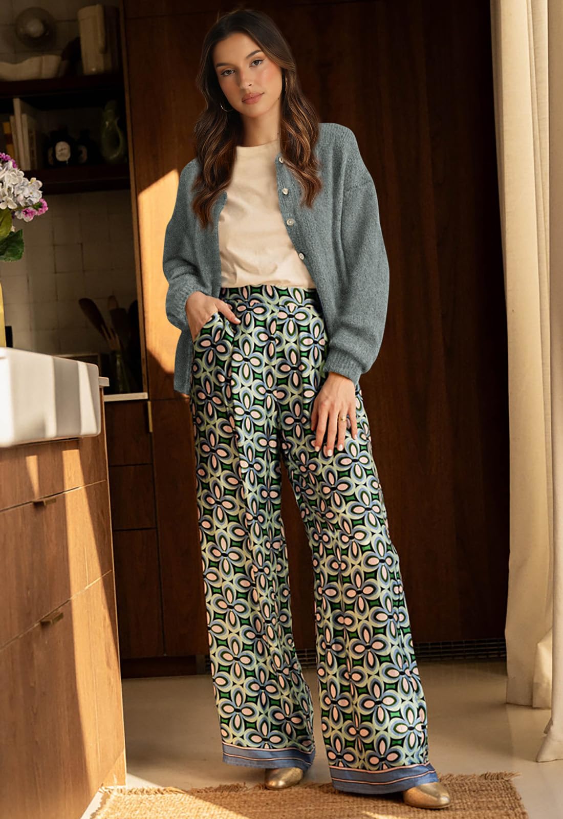 PRETTYGARDEN Long Sleeve Crewneck Button Down Womens Sweaters Fall Open Front Chunky Cardigan Sweaters for Women PRETTYGARDEN