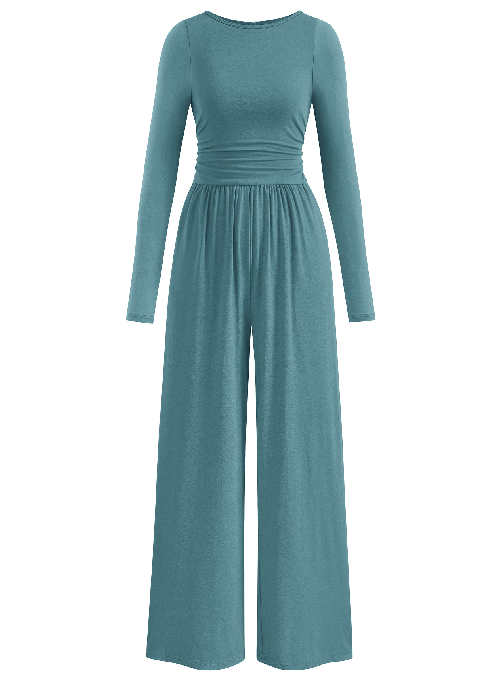 PRETTYGARDEN One Piece Jumpsuits for Women Dressy Casual Long Sleeve Crewneck Wide Leg Romper Overalls Spring Outfits 2026