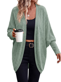 PRETTYGARDEN Batwing Long Sleeve Lightweight Cardigan Sweaters for Women | Batwing Sleeve Long Cardigans, Loose Fit Soft Ribbed Knit Light Weight Sweater, Early Fall Fashion Streetwear, Travel Outfits