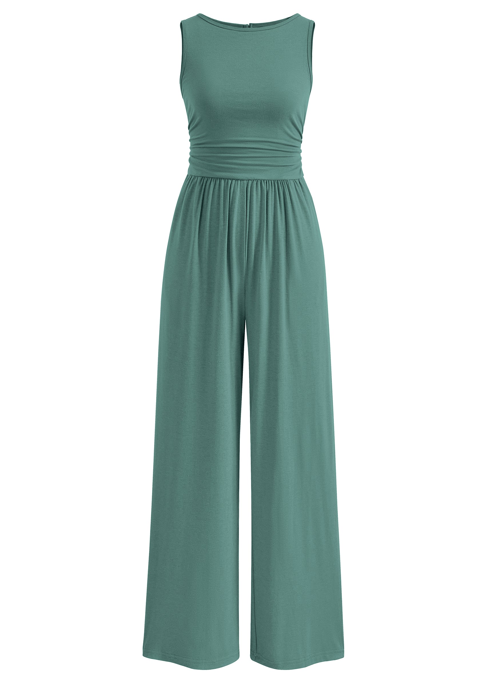 PRETTYGARDEN One Piece Jumpsuits for Women Dressy Casual Sleeveless Crewneck Wide Leg Rompers Jumpers Vacation Summer Outfits