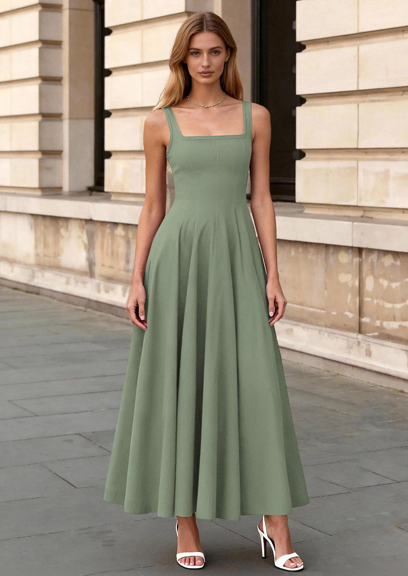 PRETTYGARDEN Cocktail Dresses for Women Formal Summer Sleeveless A Line Long Flowy Spring Wedding Guest Party Midi Dress PRETTYGARDEN