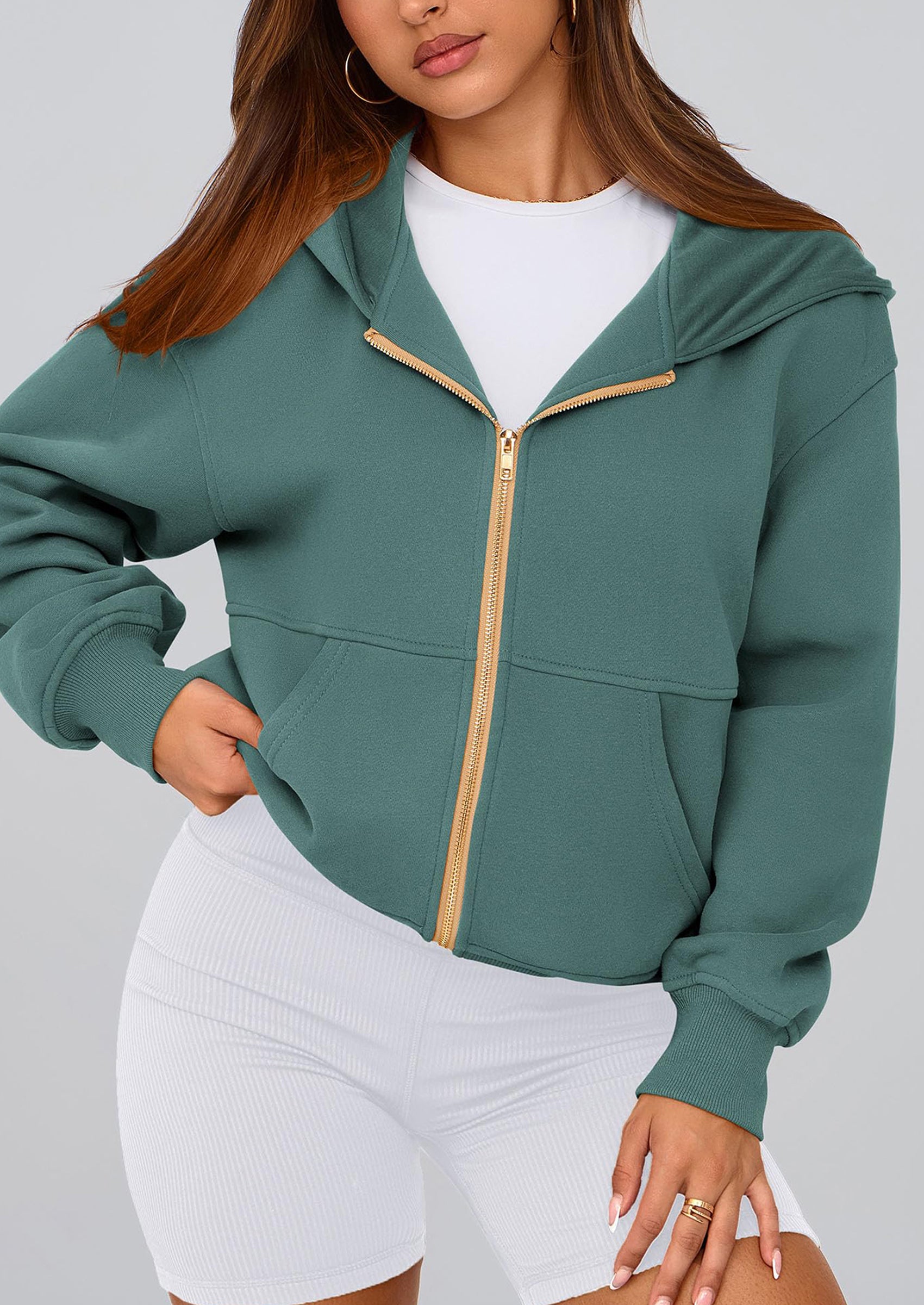 PRETTYGARDEN Hoodies For Women Sweatshirt Zip Up Hoodie Fall Fashion Trendy Long Sleeve Jackets Winter Clothing Outfits