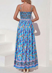 PRETTYGARDEN Womens Floral Maxi Dress Boho Casual Summer Spaghetti Strap Smocked Sleeveless Flowy Beach Vacation Dresses
