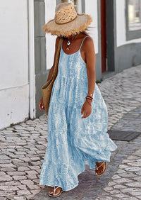 PRETTYGARDEN Women Summer Dresses Spaghetti Strap Scoop Neck Floral Maxi Dress Flowy Boho Long Sundress with Pockets