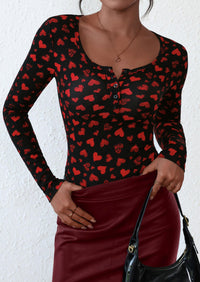 PRETTYGARDEN Women's Fall Long Sleeve Henley T Shirts Button Ribbed Knit Slim Fit Basic Tops Blouse Casual Outfits