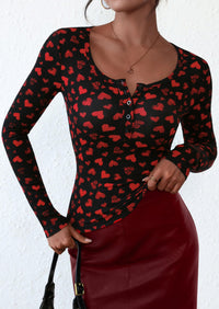 PRETTYGARDEN Women's Fall Long Sleeve Henley T Shirts Button Ribbed Knit Slim Fit Basic Tops Blouse Casual Outfits