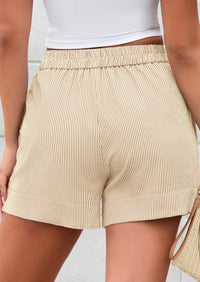 PRETTYGARDEN Women Striped Shorts Casual Elastic Waist  Bottoms Beach Shorts