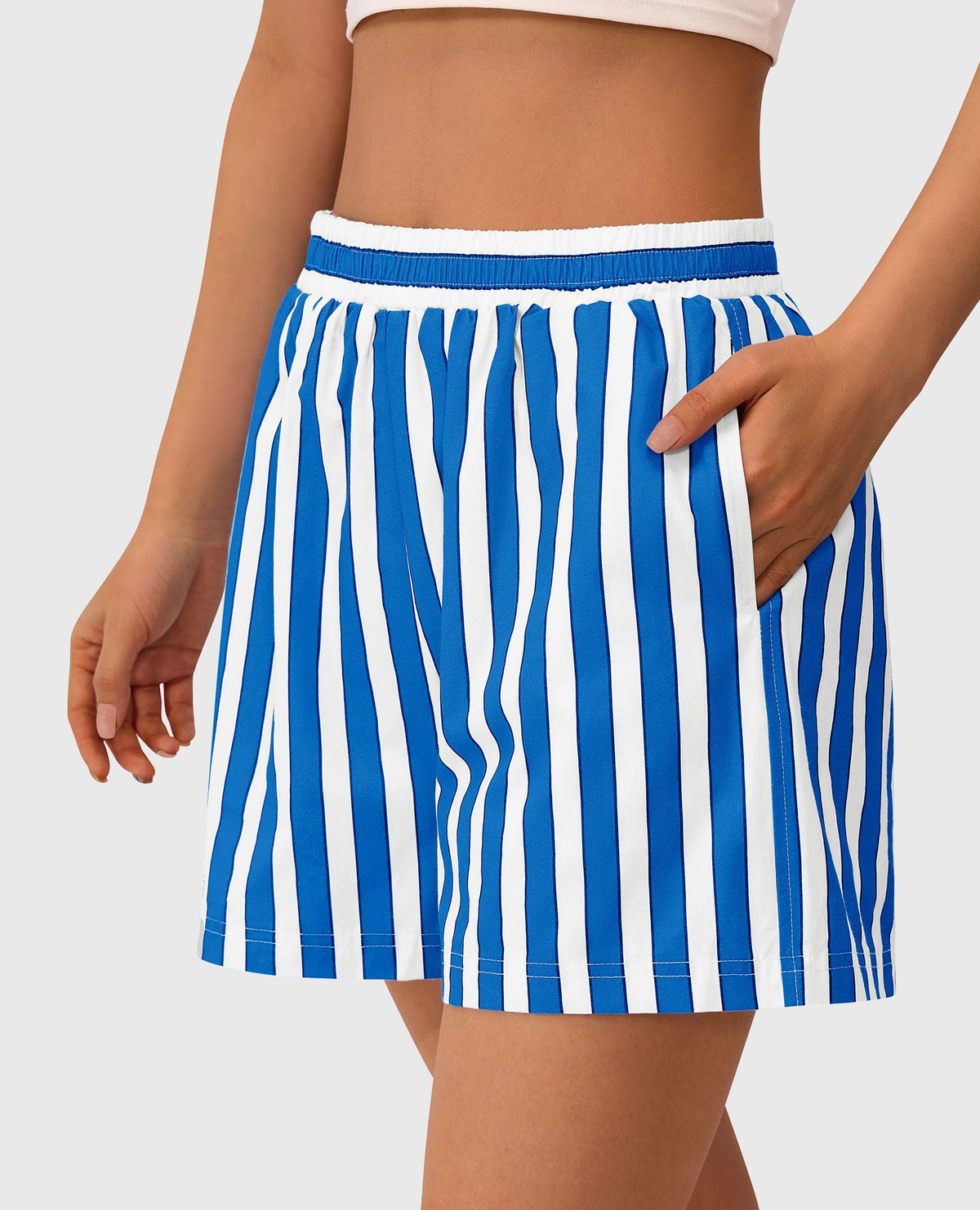 Boxer Shorts For Women 2025 Summer Striped PJ Y2K Casual Cotton Pajama Lounge Sleep Bottoms with Pockets