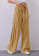 Women Striped Pants 2025 Summer Casual Trendy Lightweight Wide Leg Drawstring Lounge Pajama Trouser with Pockets