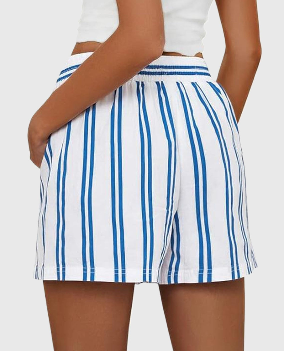 Boxer Shorts For Women 2025 Summer Striped PJ Y2K Casual Cotton Pajama Lounge Sleep Bottoms with Pockets