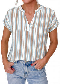 PRETTYGARDEN Womens Floral Print Short Sleeve Summer Tops Trendy V Neck Loose Boho Shirts Casual Work Blouses PRETTYGARDEN