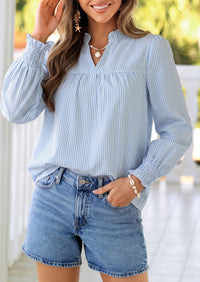 PRETTYGARDEN Women's Boho Floral Blouses Dressy Casual | Trendy Printed, Long Sleeve V Neck Tops, Bohemian Polka Dot Striped Shirt, Going Out Vacation Outfits, Fall Fashion Clothing