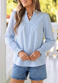 PRETTYGARDEN Women's Boho Floral Blouses Dressy Casual | Trendy Printed, Long Sleeve V Neck Tops, Bohemian Polka Dot Striped Shirt, Going Out Vacation Outfits, Fall Fashion Clothing