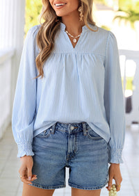 PRETTYGARDEN Women's Boho Floral Blouses Dressy Casual | Trendy Printed, Long Sleeve V Neck Tops, Bohemian Polka Dot Striped Shirt, Going Out Vacation Outfits, Fall Fashion Clothing