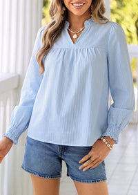 PRETTYGARDEN Women's Boho Floral Blouses Dressy Casual | Trendy Printed, Long Sleeve V Neck Tops, Bohemian Polka Dot Striped Shirt, Going Out Vacation Outfits, Fall Fashion Clothing