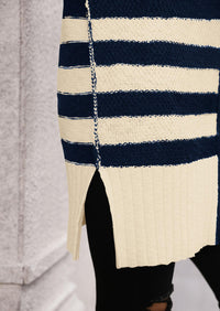 PRETTYGARDEN Women's Winter Striped Cardigan Sweaters Long Sleeve Button Down Open Front Chunky Knit Oversized Sweater Coat