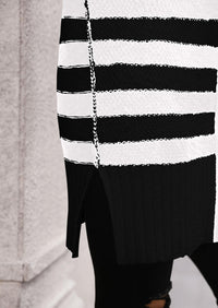 PRETTYGARDEN Women's Winter Striped Cardigan Sweaters Long Sleeve Button Down Open Front Chunky Knit Oversized Sweater Coat