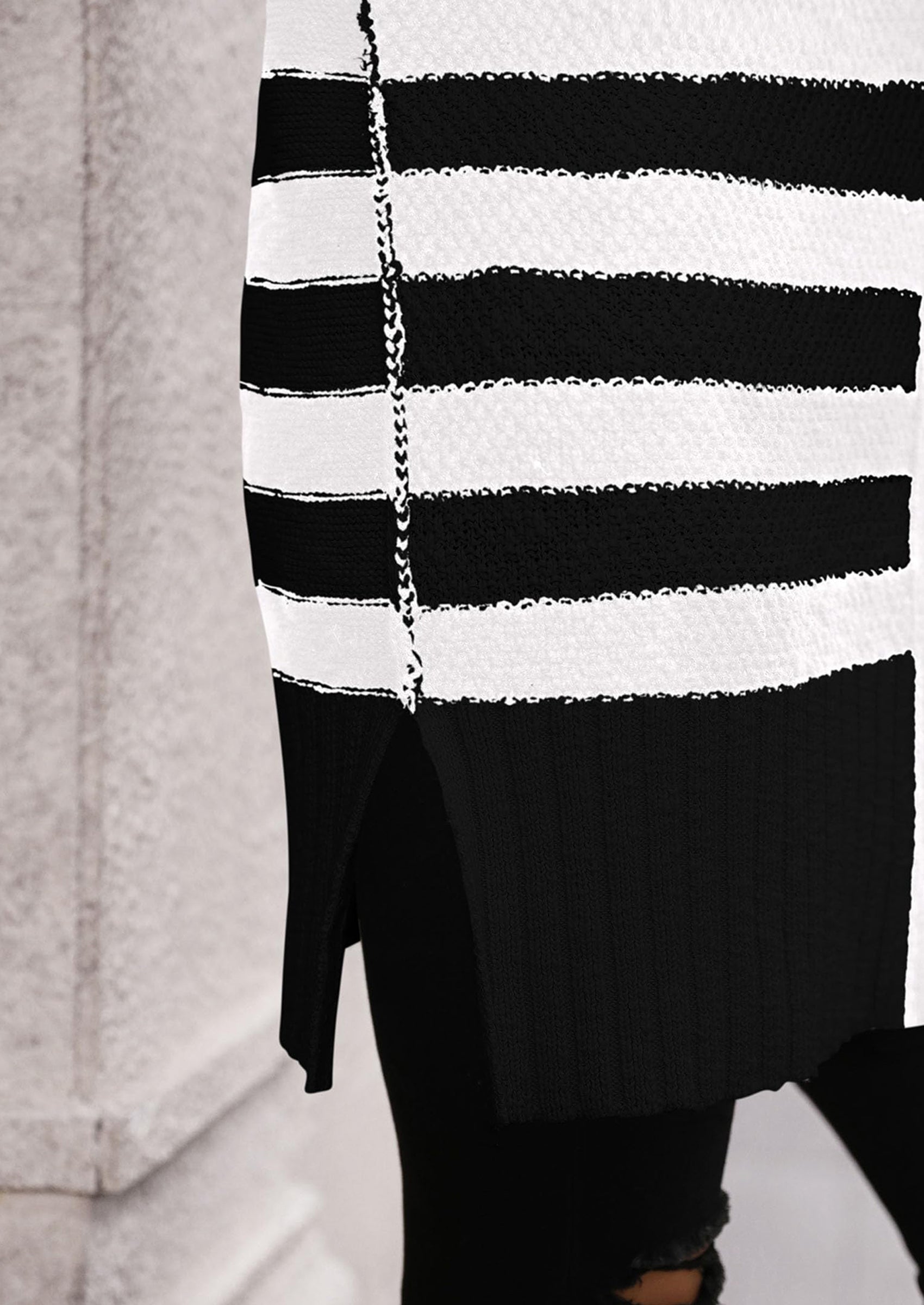 PRETTYGARDEN Women's Winter Striped Cardigan Sweaters Long Sleeve Button Down Open Front Chunky Knit Oversized Sweater Coat