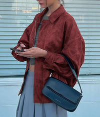 PRETTYGARDEN Women's Faux Leather Motorcycle Jacket Trendy Fall Spring Clothes Oversized Zip Up Winter Coat Outerwear PRETTYGARDEN