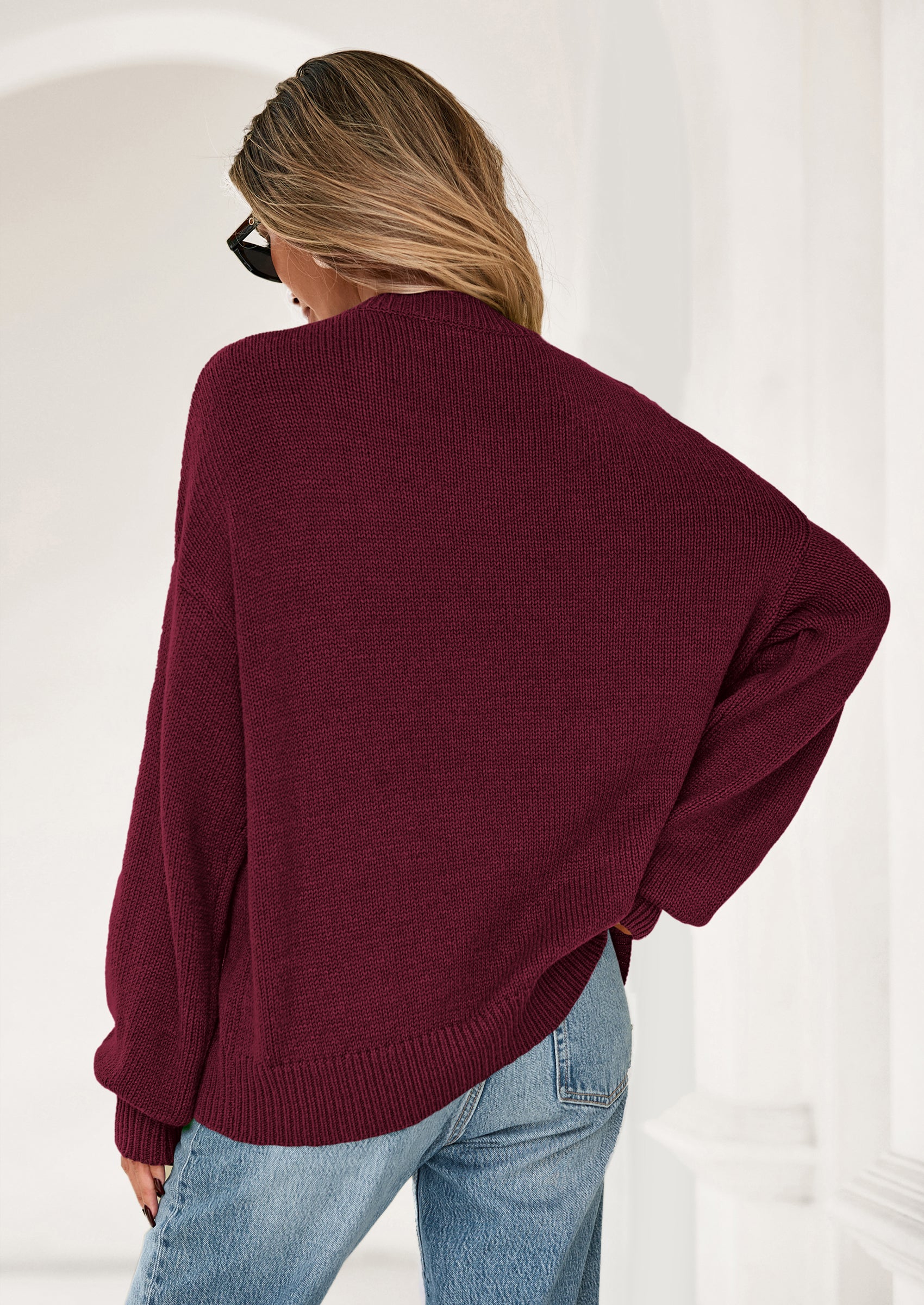 PRETTYGARDEN Womens Sweaters Fall Fashion Long Sleeve Crewneck Floral Knit Pullover Sweater Tops Winter Clothes