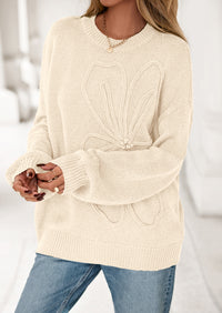 PRETTYGARDEN Womens Sweaters Fall Fashion Long Sleeve Crewneck Floral Knit Pullover Sweater Tops Winter Clothes