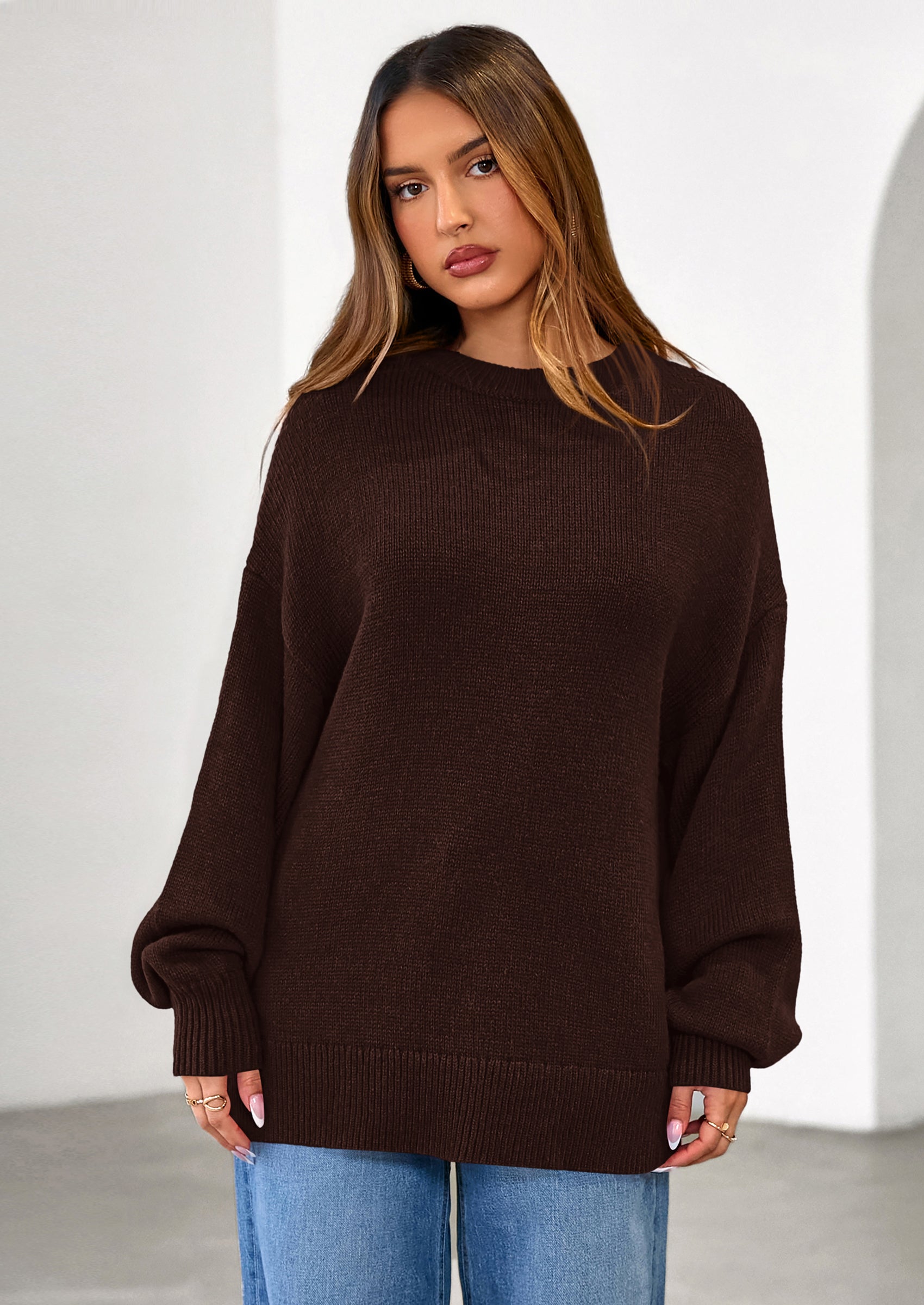 PRETTYGARDEN Womens Sweaters Fall Trendy Casual Crewneck Long Sleeve Cozy Knit Pullover Sweater Tops Winter Clothing