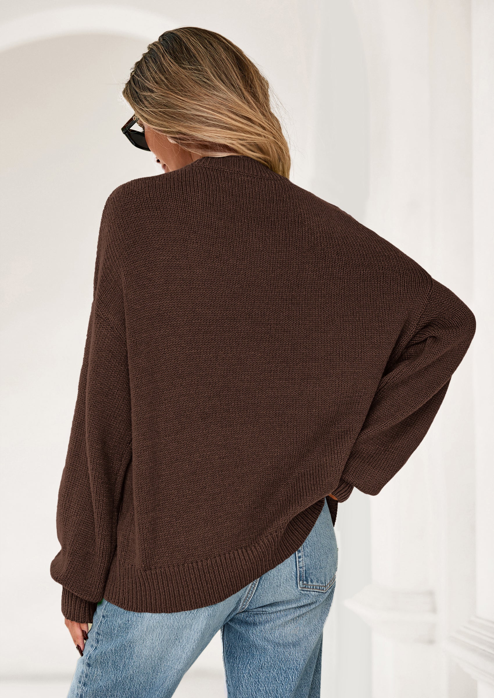 PRETTYGARDEN Womens Sweaters Fall Fashion Long Sleeve Crewneck Floral Knit Pullover Sweater Tops Winter Clothes