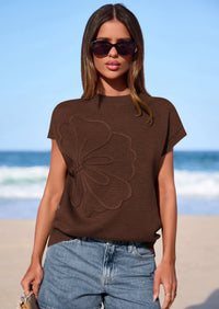 PRETTYGARDEN Women's Spring Sweater Vest Trendy Flower Knit Short Sleeve Cute Pullover Tank Tops Summer Fashion Clothing PRETTYGARDEN