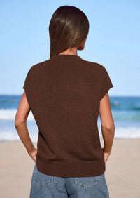 PRETTYGARDEN Women's Spring Sweater Vest Trendy Flower Knit Short Sleeve Cute Pullover Tank Tops Summer Fashion Clothing PRETTYGARDEN