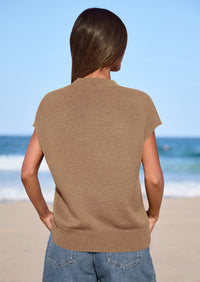 PRETTYGARDEN Women's Spring Sweater Vest Trendy Flower Knit Short Sleeve Cute Pullover Tank Tops Summer Fashion Clothing PRETTYGARDEN