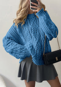 PRETTYGARDEN Women's Oversized Fall Sweaters Casual Long Sleeve Crewneck Chunky Cable Knit Pullover Tops Winter Clothes