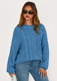 PRETTYGARDEN Women's Oversized Fall Sweaters Casual Long Sleeve Crewneck Chunky Cable Knit Pullover Tops Winter Clothes