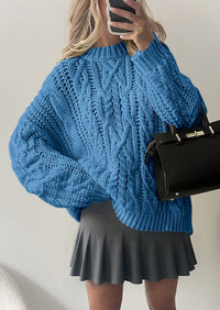 PRETTYGARDEN Women's Oversized Fall Sweaters Casual Long Sleeve Crewneck Chunky Cable Knit Pullover Tops Winter Clothes