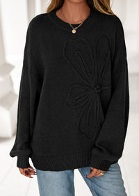 PRETTYGARDEN Womens Sweaters Fall Fashion Long Sleeve Crewneck Floral Knit Pullover Sweater Tops Winter Clothes