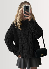PRETTYGARDEN Women's Oversized Fall Sweaters Casual Long Sleeve Crewneck Chunky Cable Knit Pullover Tops Winter Clothes