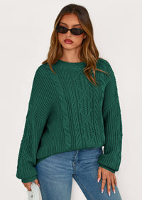 PRETTYGARDEN Women's Oversized Fall Sweaters Casual Long Sleeve Crewneck Chunky Cable Knit Pullover Tops Winter Clothes