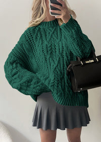 PRETTYGARDEN Women's Oversized Fall Sweaters Casual Long Sleeve Crewneck Chunky Cable Knit Pullover Tops Winter Clothes