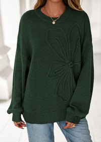 PRETTYGARDEN Womens Sweaters Fall Fashion Long Sleeve Crewneck Floral Knit Pullover Sweater Tops Winter Clothes