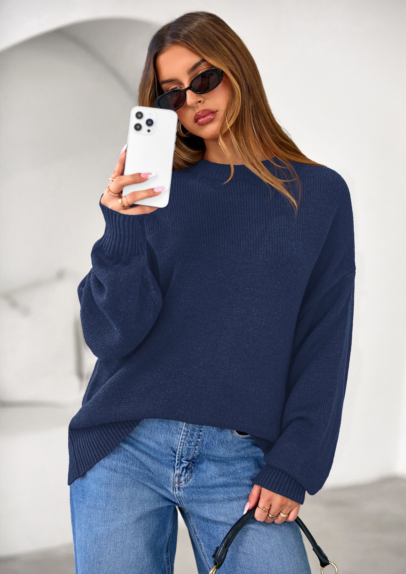 PRETTYGARDEN Womens Sweaters Fall Trendy Casual Crewneck Long Sleeve Cozy Knit Pullover Sweater Tops Winter Clothing