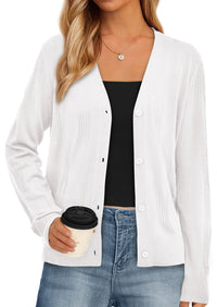 PRETTYGARDEN Women's Soft Winter Cardigan Sweaters Lightweight Knit Button Up Shrug Fall Sweater Tops PRETTYGARDEN