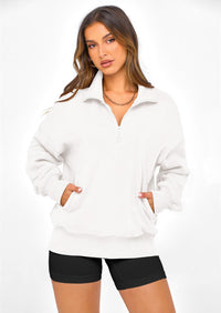 PRETTYGARDEN Womens Half Zip Oversized Sweatshirts Fleece Hoodies Trendy Long Sleeve Pullover Tops Y2k Spring Outfits