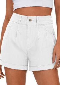 PRETTYGARDEN Womens Shorts Dressy Casual High Waisted Pleated Beach Vacation Tailored Summer Shorts with Pockets