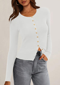 PRETTYGARDEN Womens Fall Cardigan Sweaters Lightweight Long Sleeve Button up Ribbed Knit Tops Winter Fashion Clothes