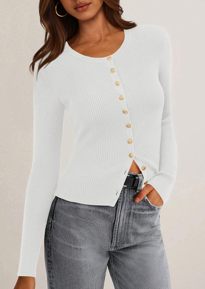 PRETTYGARDEN Womens Fall Cardigan Sweaters Lightweight Long Sleeve Button up Ribbed Knit Tops Winter Fashion Clothes