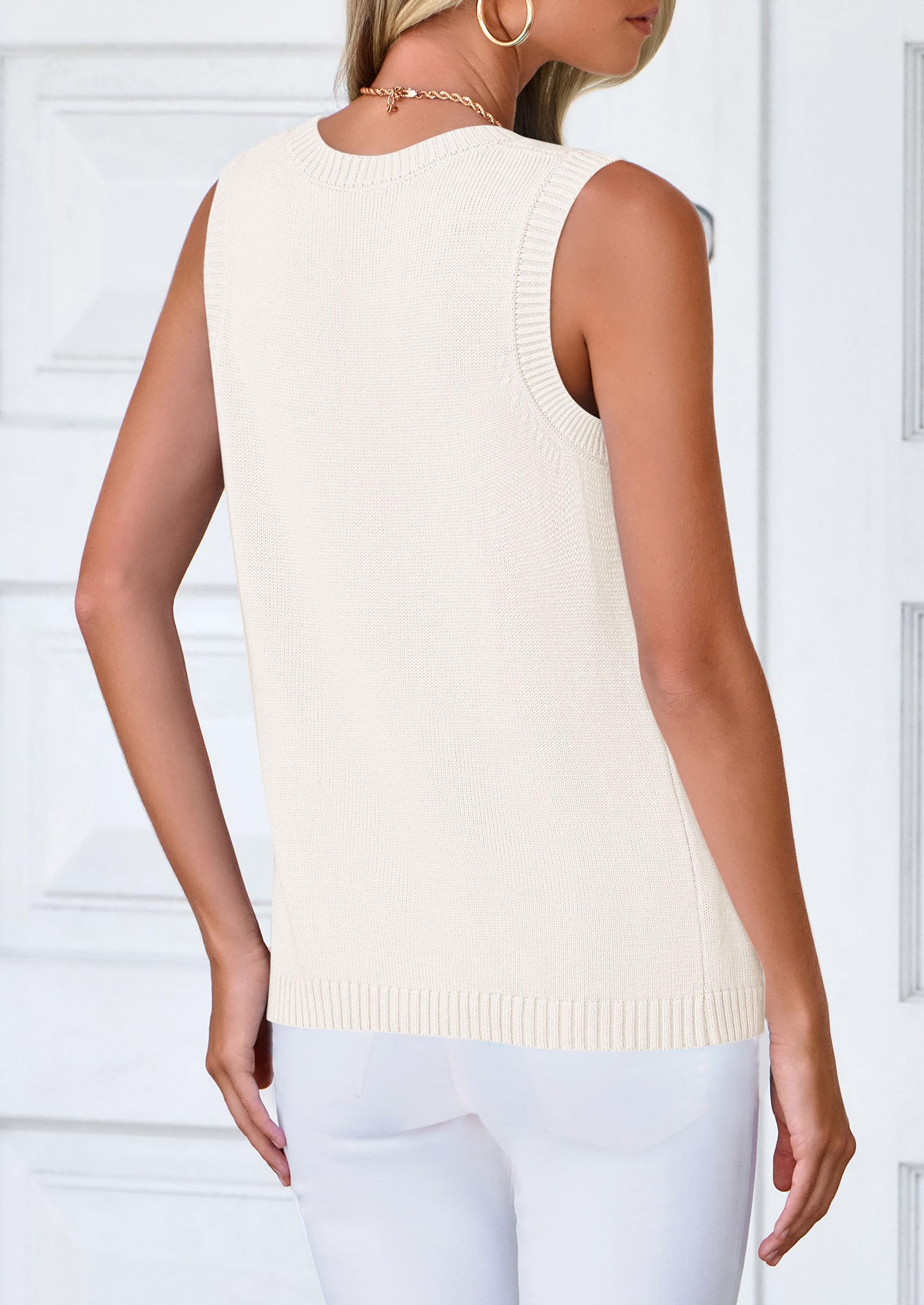PRETTYGARDEN Sweater Vest Women Spring Summer Casual Lightweight Knit Sleeveless Button Down Tank Tops Trendy Clothes