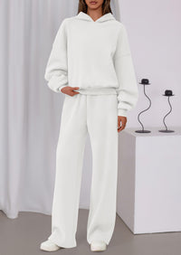 PRETTYGARDEN Womens Sweatsuits 2 Piece Set Casual Winter Long Sleeve Hoodie Loose Wide Leg Sweatpants Fall Tracksuit