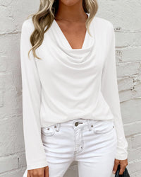 PRETTYGARDEN Womens Spring Tops Dressy Cowl Neck Long Sleeve Shirts Loose Business Casual Blouses Teacher Tunic Top PRETTYGARDEN