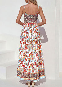 PRETTYGARDEN Womens Floral Maxi Dress Boho Casual Summer Spaghetti Strap Smocked Sleeveless Flowy Beach Vacation Dresses